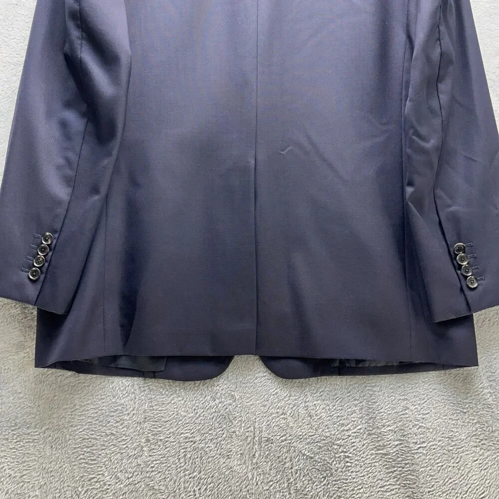 Brooks Brothers Wool Suit Jacket Mens 44R Navy 2 Button Italian‎ Fabric Office